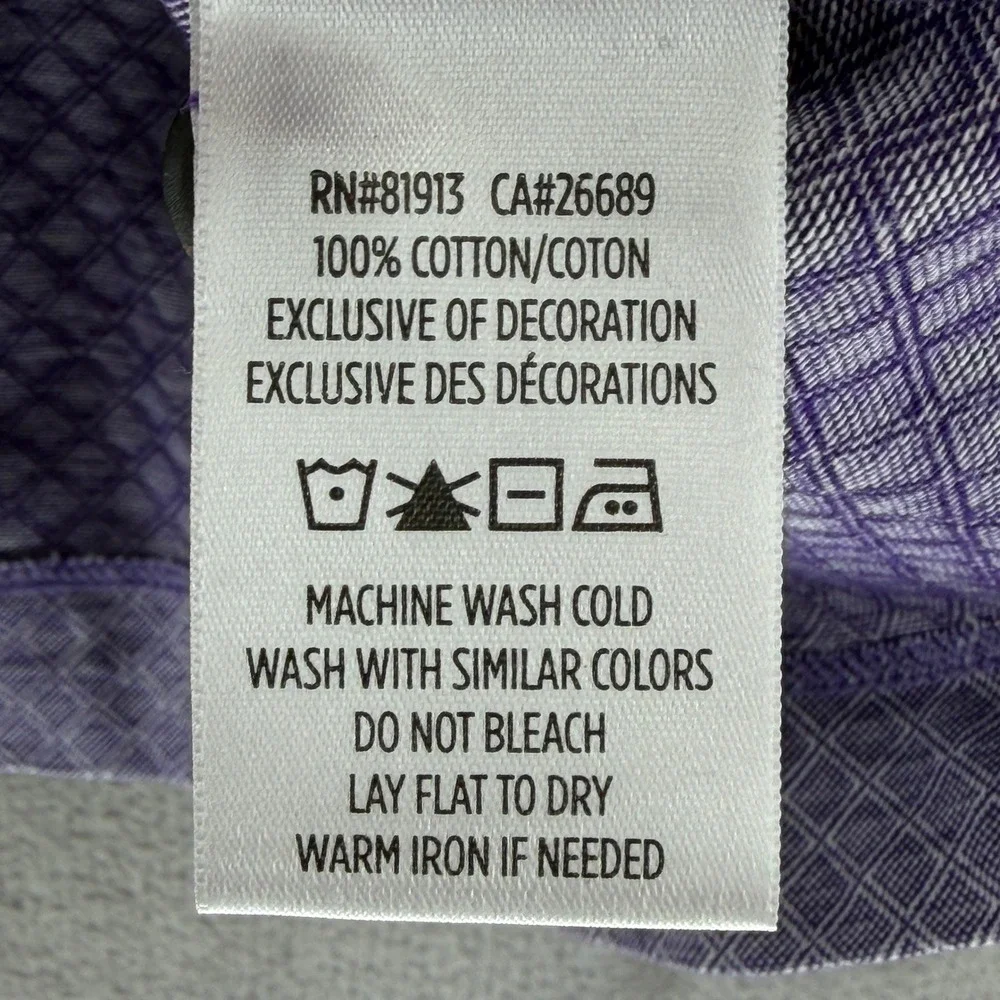 Robert Graham Pullover Mens XL Classic Fit Purple Geometric Button-Down EUC
